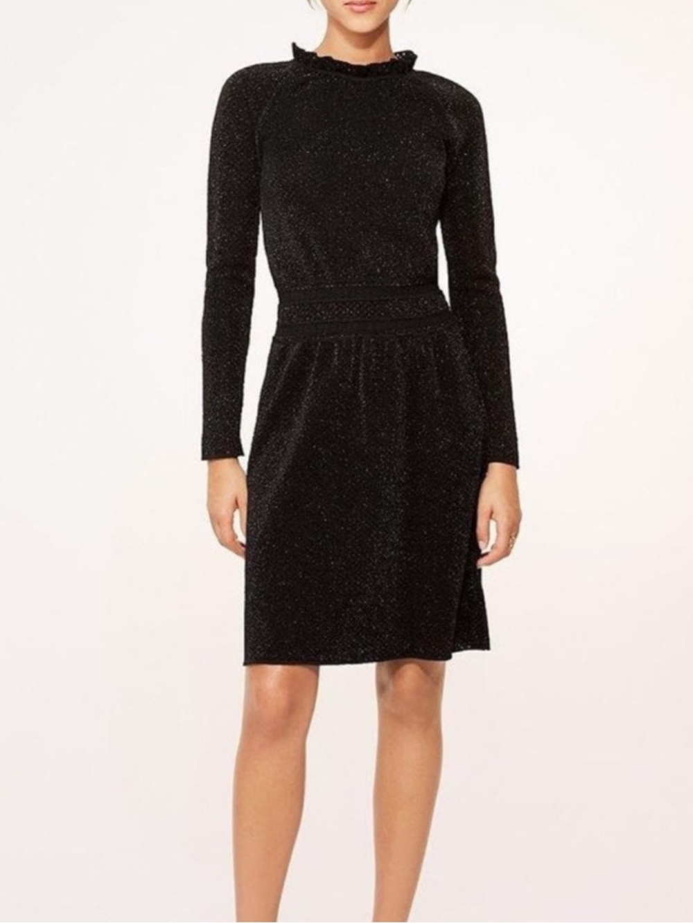 Tory Burch Isabelle metallic black midi dress